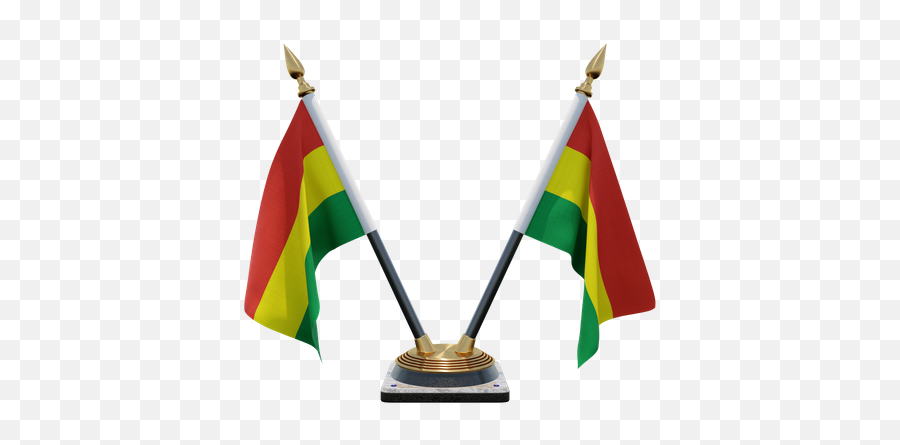 Premium Bolivia Double Desk Flag Stand 3d Illustration - Flag Png,Ghana Flag Icon