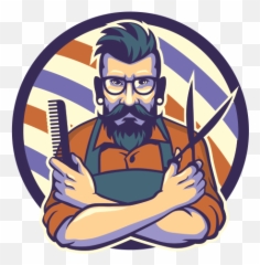 Printed Vinyl Chief Barber Shop Hipster Stickers Factory - Men Hair Salon Vector png