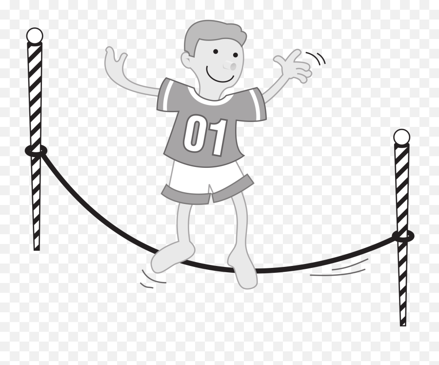 Jump Rope Drawing - Balancing Clipart Black And White Png,Jump Rope Png