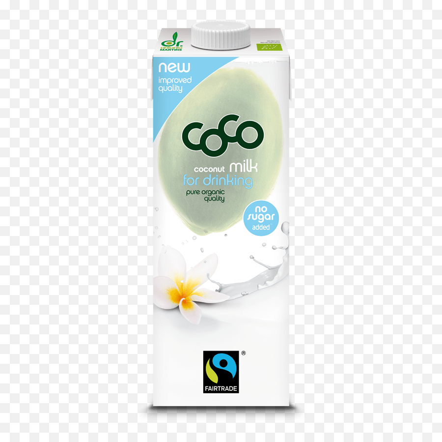 Coconut Milk For Drinking Pure 1000ml Coco By Dr - Coconut Milk Fairtrade Png,Milk Transparent