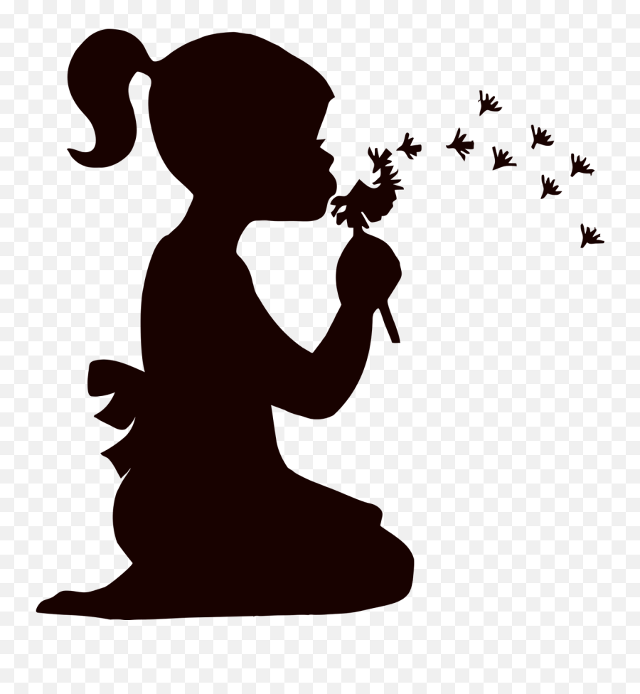 Seed Hunting Game With Agreenerlifeuk - Girl Blowing Dandelion Silhouette Png,Wish Png
