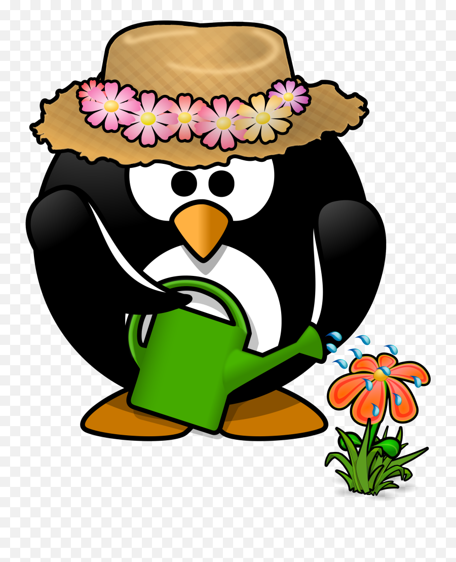 Download Microsoft Gardening Garden Penguin Toublanc Info - Spring Penguin Clipart Png,Gardening Png