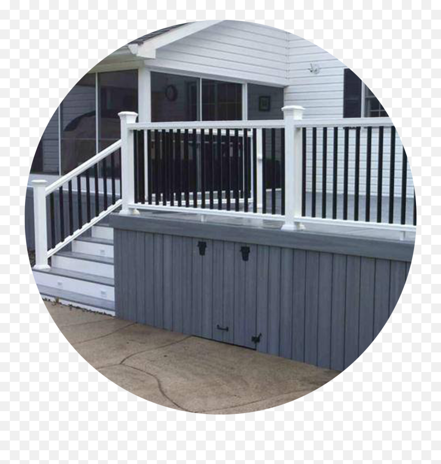 Download Grey Deck With White And Black - Grey Deck With Black Railing Png,Balcony Png