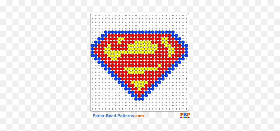 Superman Shield Bead Pattern And - Hama Bead Patterns Printable Png,Printable Superman Logos