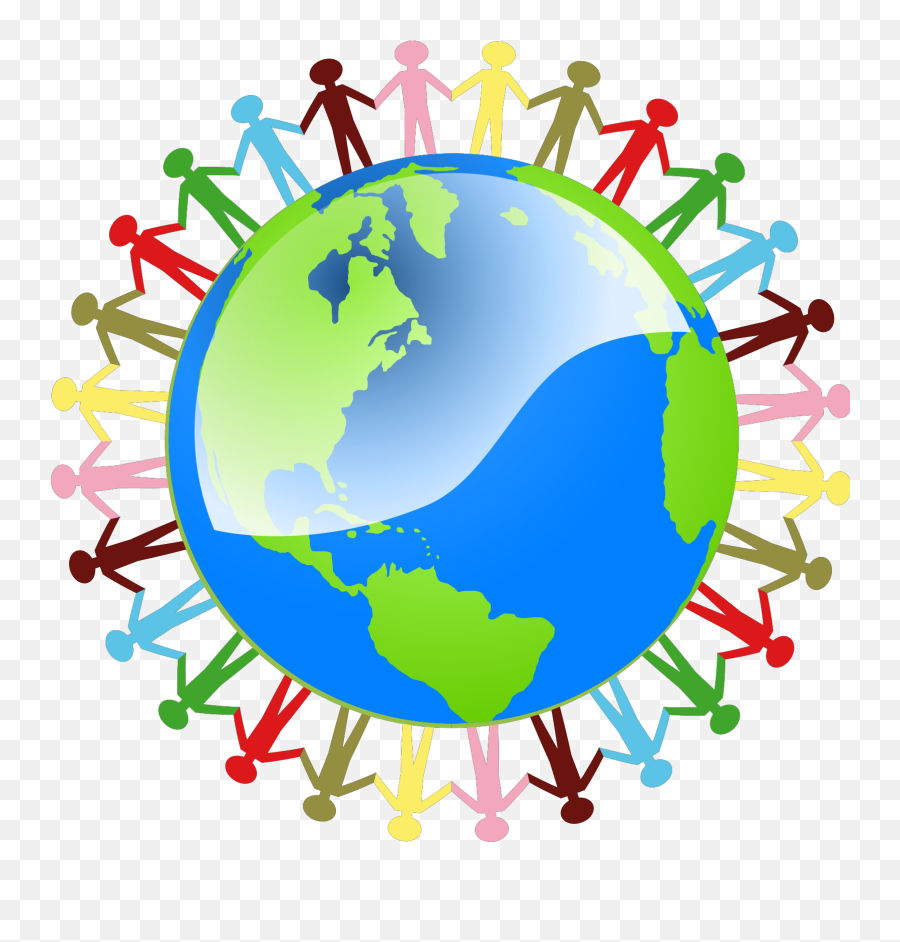 People Holding Hands Around The World - People Holding Hands Around The World Png,People Clipart Transparent