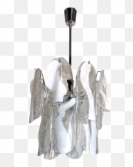 Mazzega Murano Textured White Clear Glass Panel Chandelier - Sconce Png,Glass Panel Png
