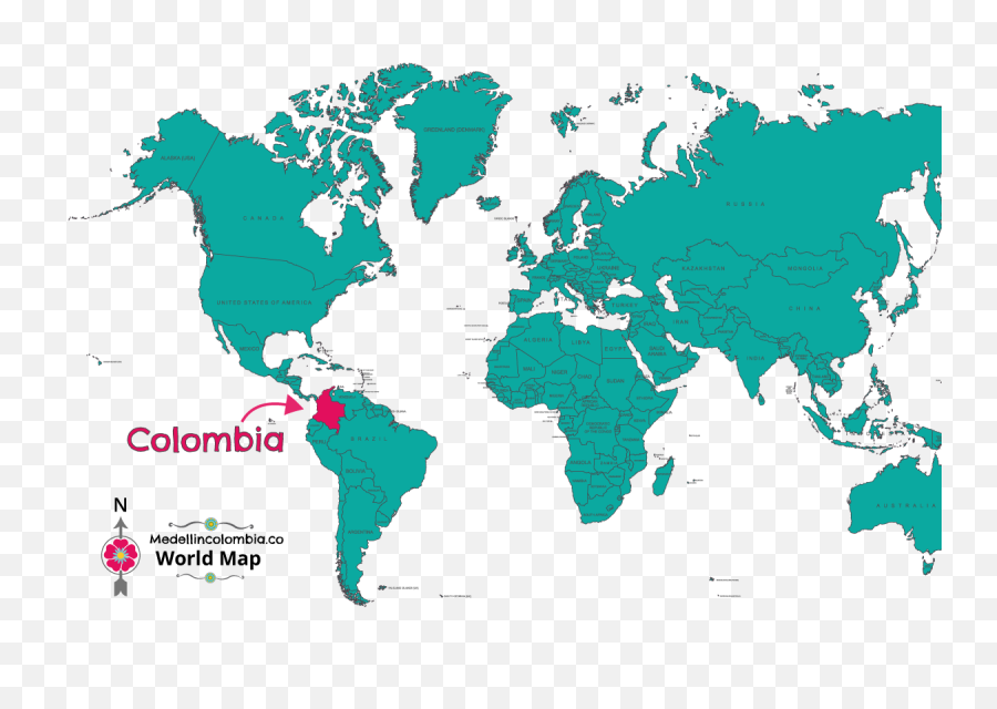 Medellin Factfile Medellincolombia Co - Colombia Map World Png,Colombia Map Png