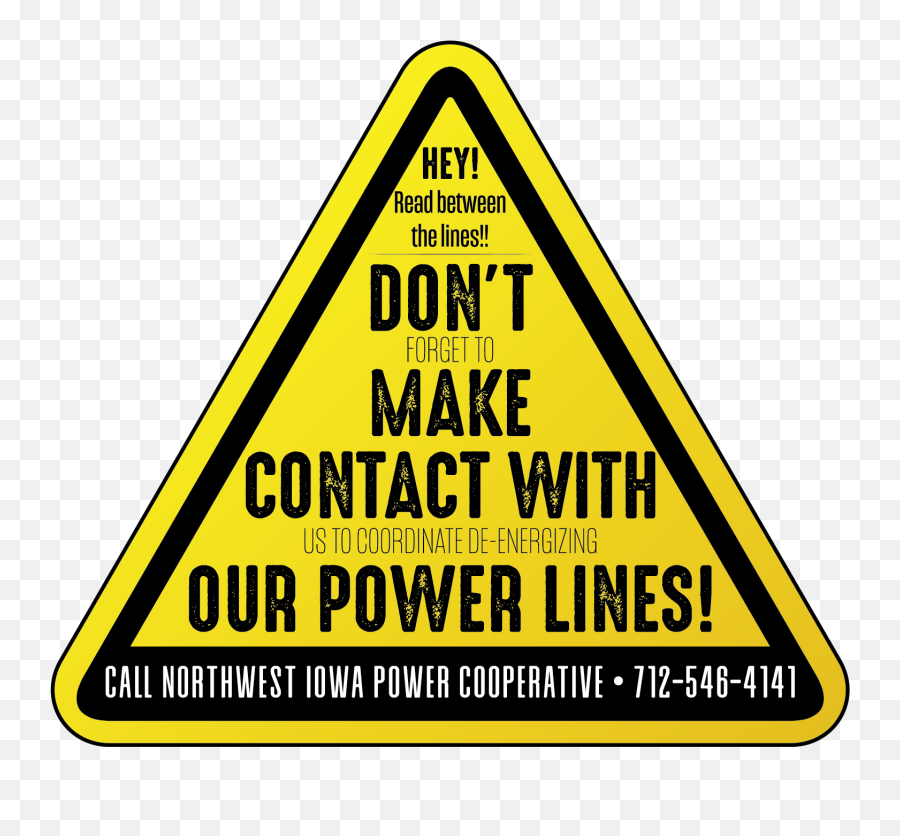 Power Line Awareness Messaging - Vertical Png,Power Lines Png