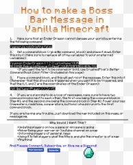 How To Make Boss Bar Message In Snapshot 14w02c Or Higher - Minecraft Train png