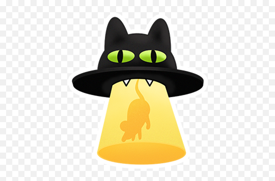 Ufo Cat Sticker - Sticker Mania Fictional Character Png,Realistic Ufo Png