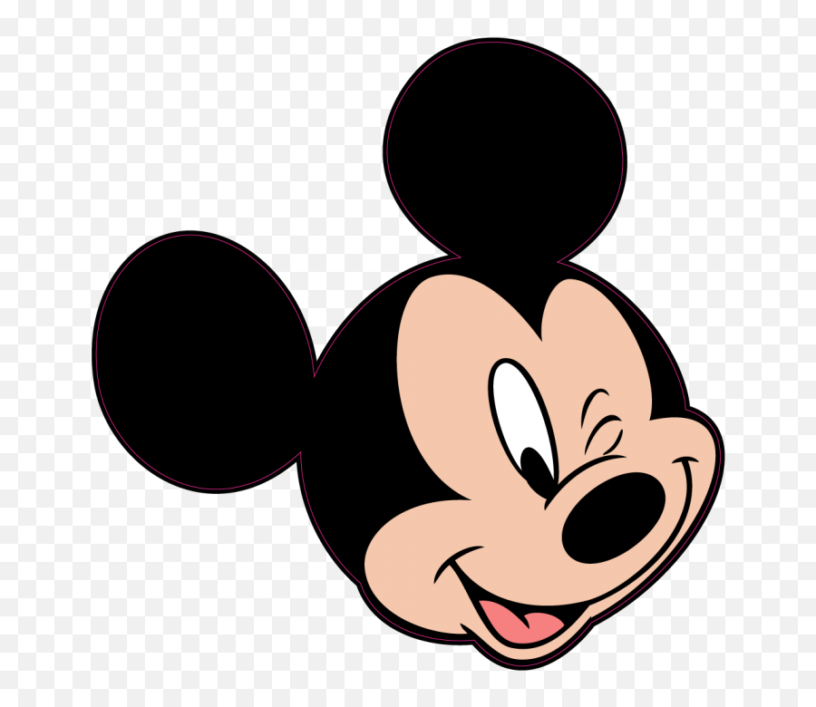Download Hd Minnie Wink Drawing Clip - Clipart Mickey Mouse Head Png,Minnie Mouse Face Png
