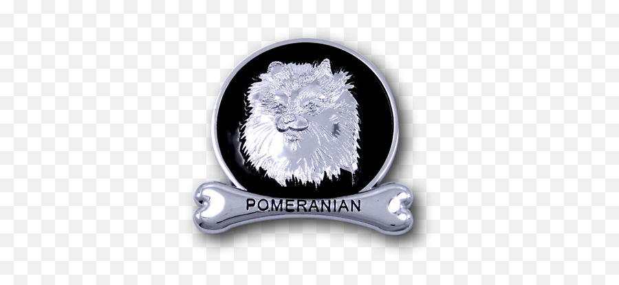 Pomeranian Chrome Dog Medallion Car Emblem Ornament Gift Suv Truck Pom Decal Ebay - Toy Dog Png,Pomeranian Icon