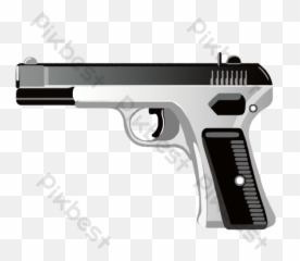 Black Military Pistol Illustration Png Images Psd Free - Weapons
