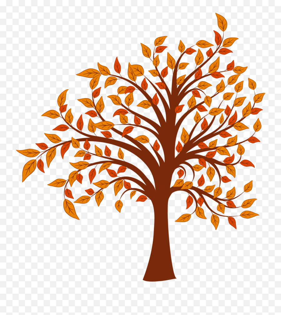 Orange Tree Png Picture 787261 Fall Clipart - Transparent Background Autumn Tree Clipart,Orange Tree Png