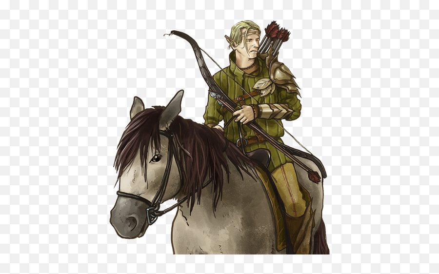 Elvish Horseman - Wesnoth Units Database Elf Knight On Horse Png,Horseman Icon