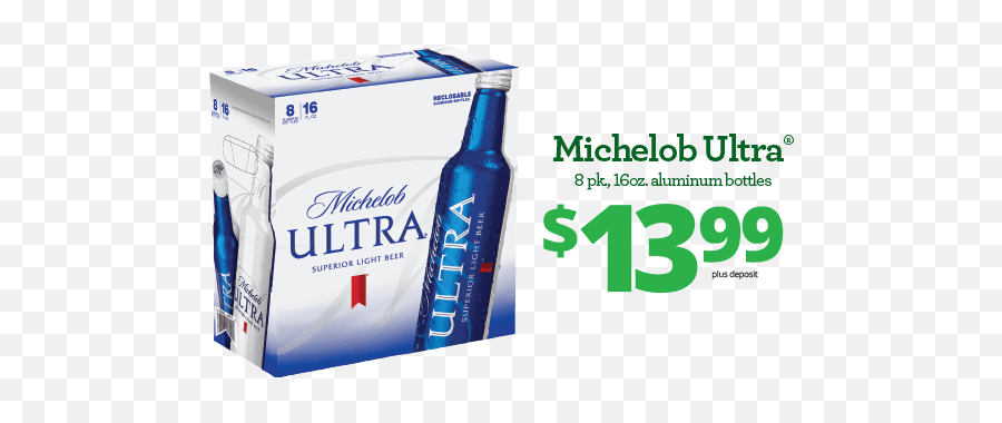 Michelob Ultra 8 Pack 16 Oz - Michelob Ultra 16 Oz Aluminum Bottle Png,Michelob Ultra Png