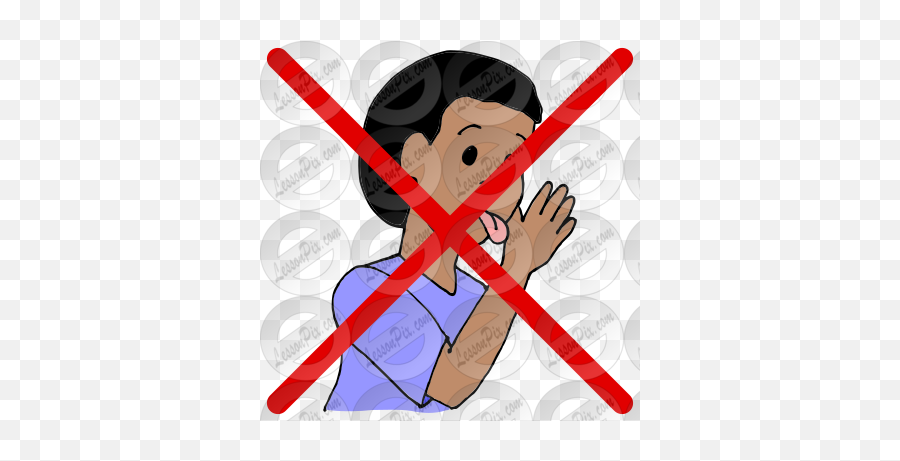 No Lick Picture For Classroom Therapy Use - Great No Lick Png,Lick Icon Maker