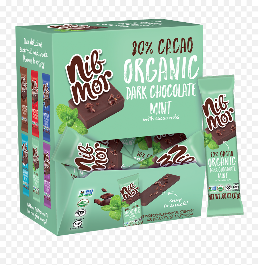 Mint - 80 Cacao Organic Dark Chocolate Nibmor Nibmor Llc Nibmor Chocolate Png,Mint Transparent