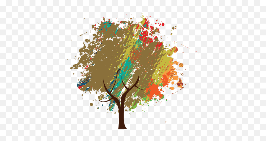 Crayon Painted Abstract Tree - Transparent Png U0026 Svg Vector File Illustration,Tree Graphic Png