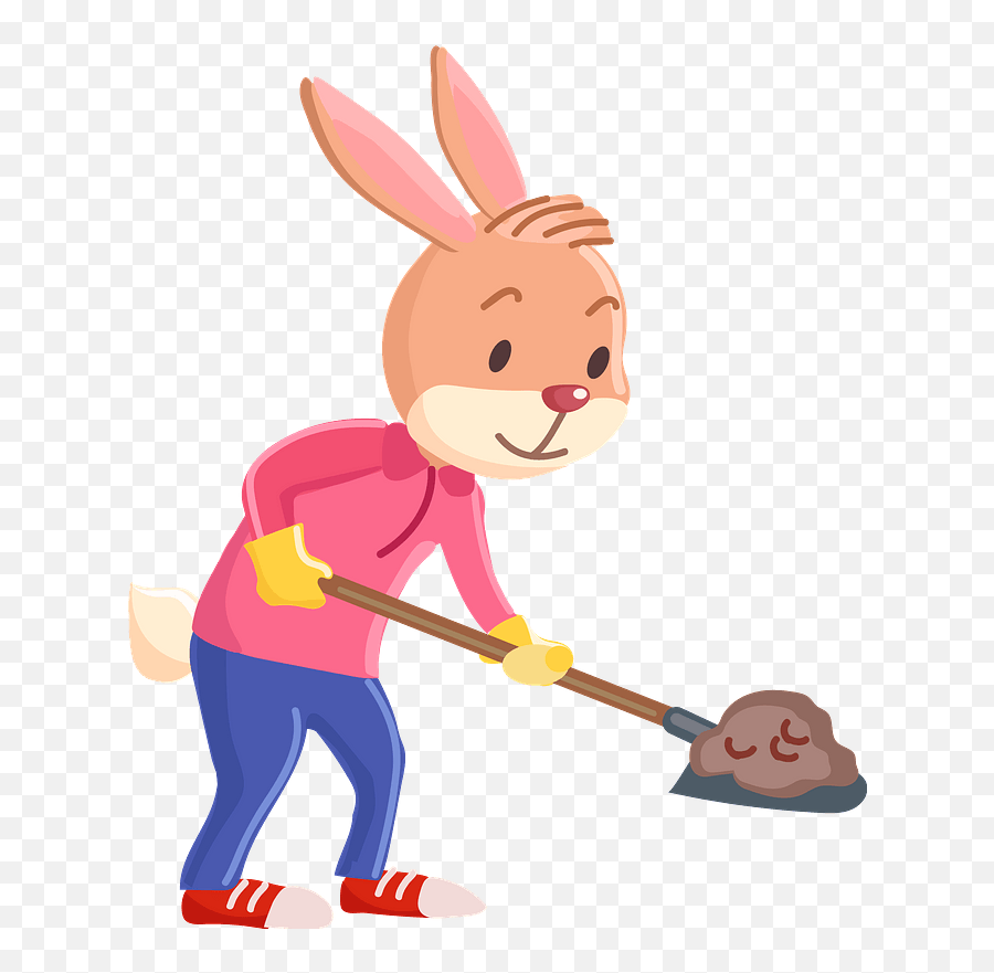 Rabbit With A Shovel Clipart Free Download Transparent Png - Cartoon,Shovel Transparent