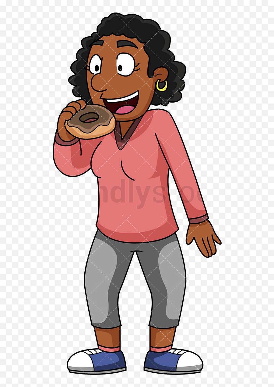 Download Woman Clipart Transparent Vector Svg Free Stock - Eating A Donut Clipart Png,Eat Png