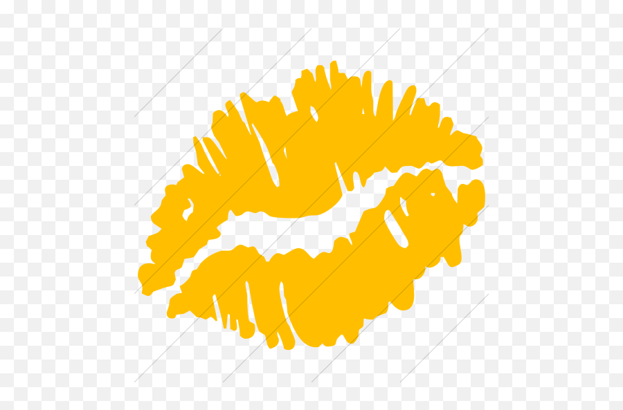 Simple Yellow Classica Kiss Mark Icon - Transparent Kiss Mark Black Png,Kiss Mark Transparent