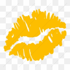 Simple Yellow Classica Kiss Mark Icon - Transparent Black png