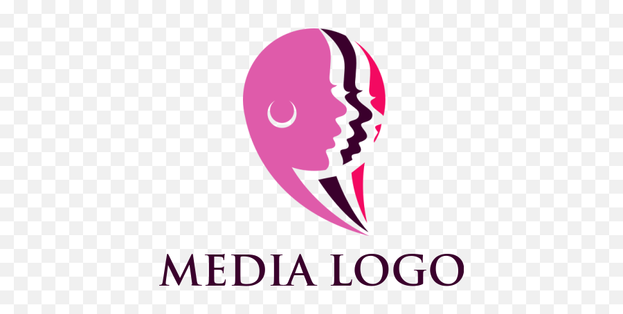 Woman Side Profile Layers Forming Speech Bubble Media Logo - Medallion Capital Group Png,Speech Bubble Generator Png