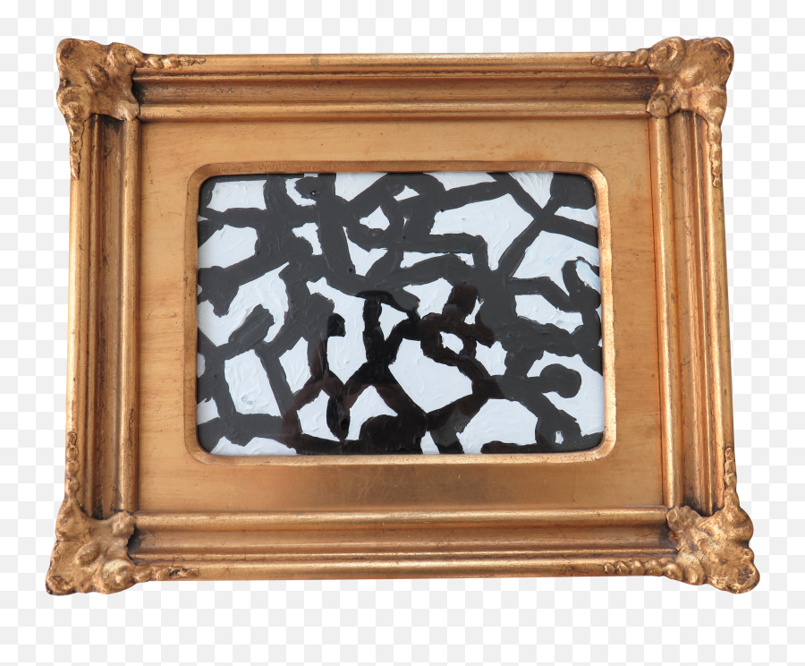 Petite Scale Abstract Black And White - Picture Frame Png,Vintage Gold Frame Png