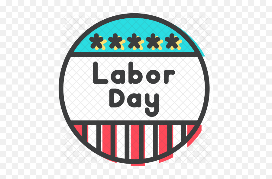 Labor Day Badge Icon Of Colored Outline - Labor Day Png Icon,Labor Day Png