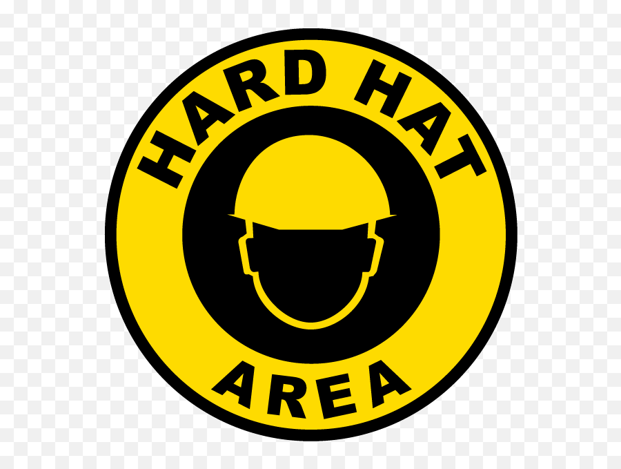 Hard Hat Area Floor Sign - Hard Hat Sign Yellow Png,Hard Hat Icon Png