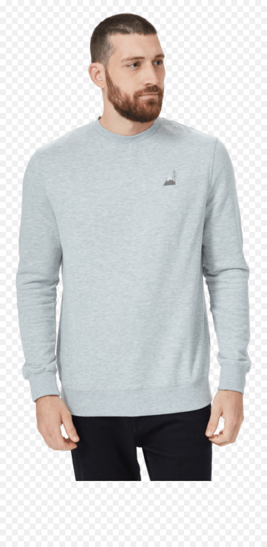 Tentree Mens Peaks Embroidery Crew Hi Rise Grey Heather - Long Sleeve Png,Nike Sb Icon T Shirt