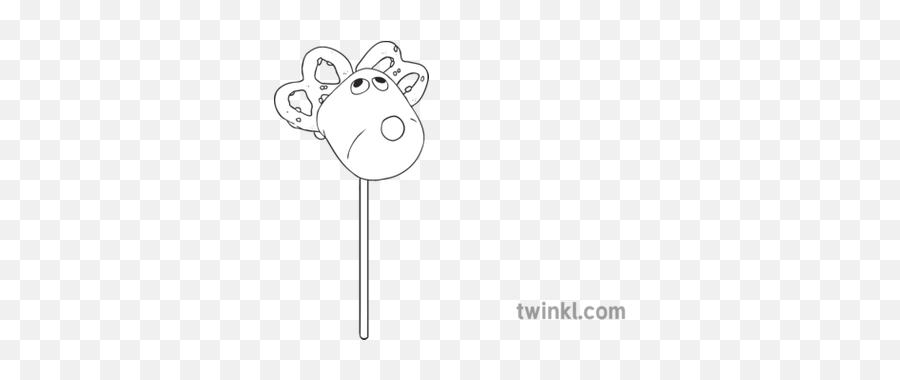 Reindeer Marshmellow Pop Black And White Illustration - Twinkl Simple Gear Train Diagram Png,Marshmellow Png