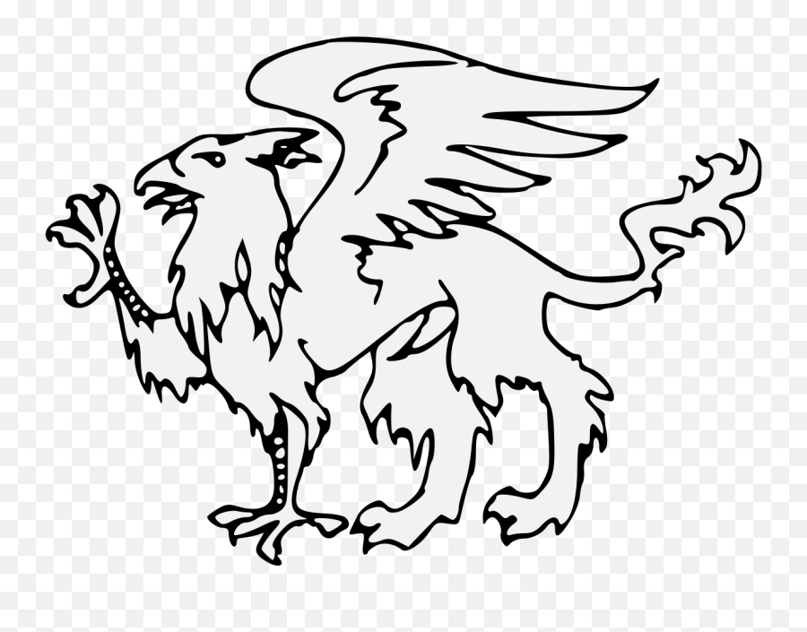 Griffin - Traceable Heraldic Art Lion And Eagle Drawing Png,Griffin Png