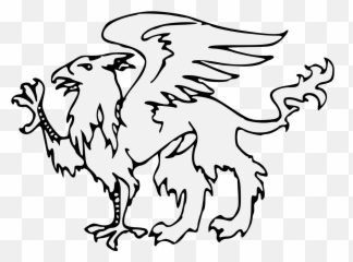 Griffin - Traceable Heraldic Art Lion And Eagle Drawing Png,Griffin Png