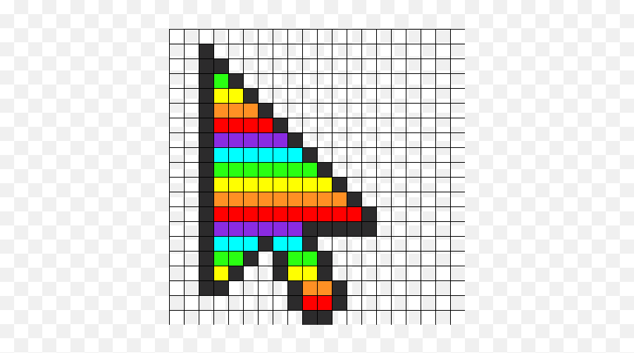 Rainbow Curser Perler Bead Pattern Sprite - Kyoto Tower Png,Curser Png