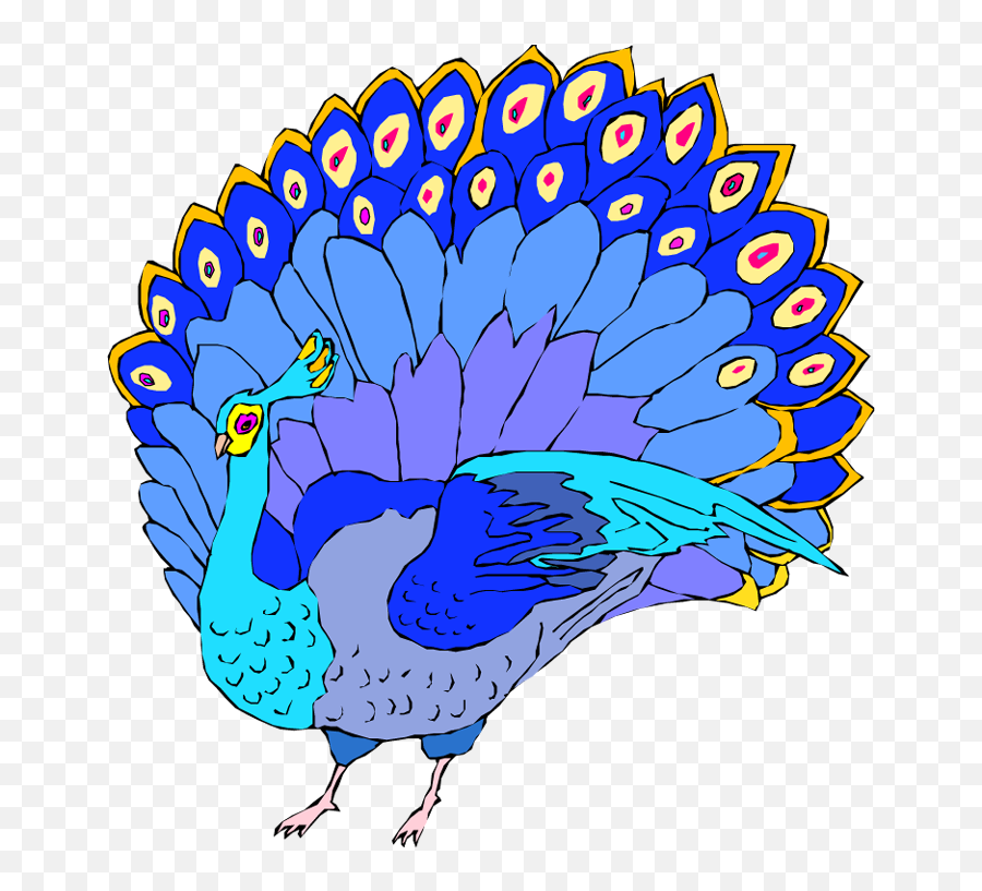 Download Free Peacock Clipart - Clip Art Blue Peacock Full Peacock Blue Clip Art Png,Peacock Png