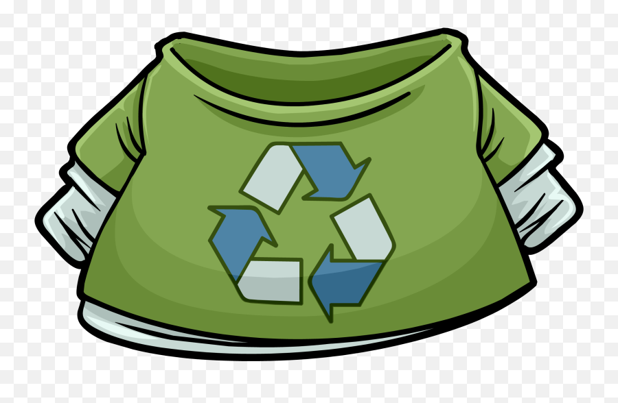 Green Recycle Shirt Club Penguin Rewritten Wiki Fandom - Club Penguin T Shirt Clipart Png,Recycle Sign Png