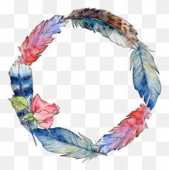 Feathers Clipart Watercolor Picture 1075106 - Transparent Feather Circle Png,Watercolor Circle Png