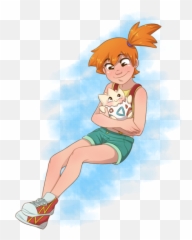 Download Hd U201cquick Misty And Togepi Doodle - Togepi Cartoon Png,Misty Png