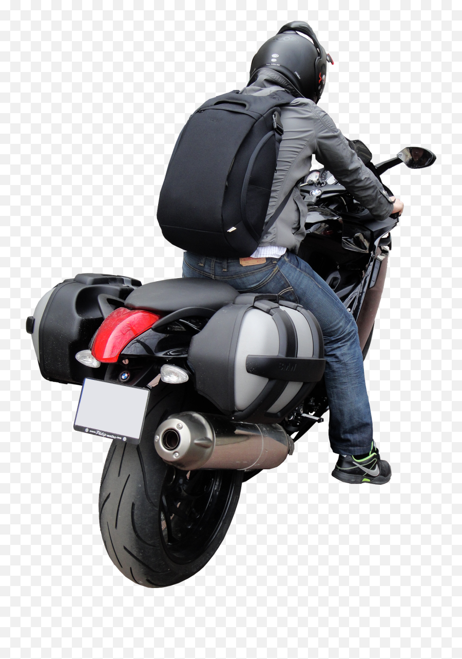 Download Motorbike Riding Png - Motorcycle Full Size Png Backpack On Scooter,Bike Rider Png