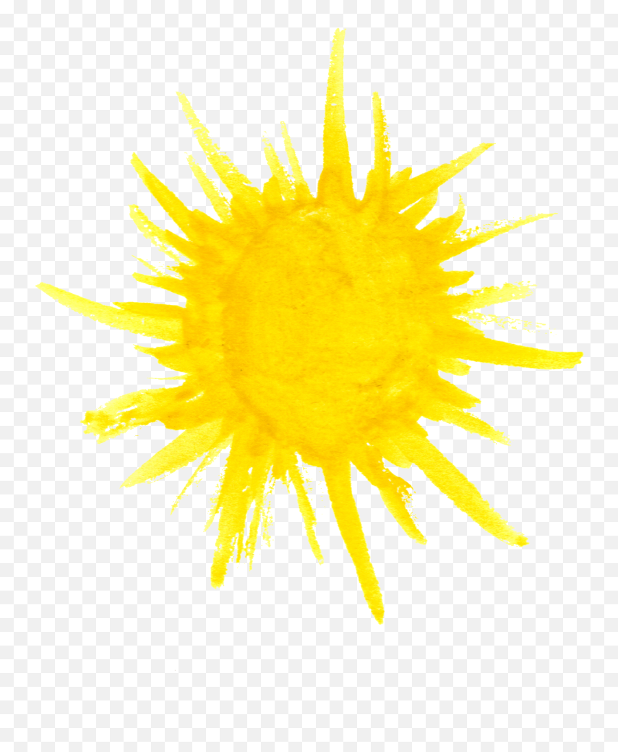 10 Watercolor Sun Png Transparent Onlygfxcom - Watercolor Sun Transparent,Sunflower Transparent Background