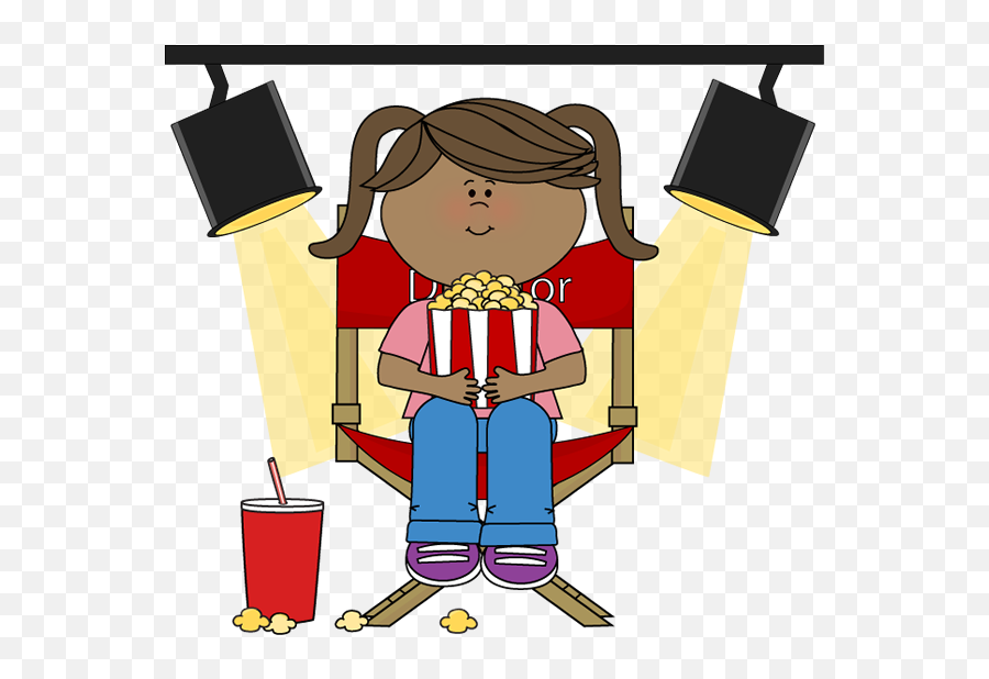 Director Chair Clipart - Childrenu0027s Movie Day Transparent Children Eating Pop Corn Clipart Png,Director Chair Png