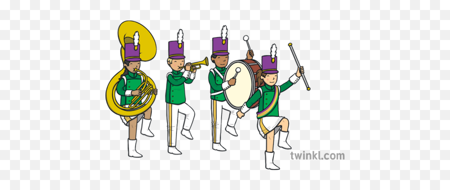 Mardi Gras Marching Band Musicians - Mardi Gras Band Clipart Png,Marching Band Png