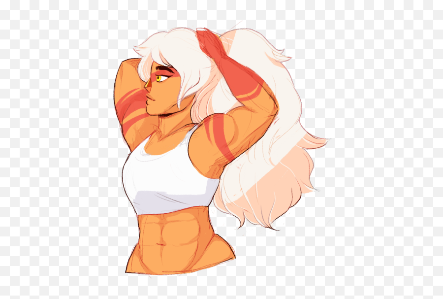 Jasper Tying Her Hair - Steven Universe Jasper Ponytail Cartoon Png,Ponytail Png