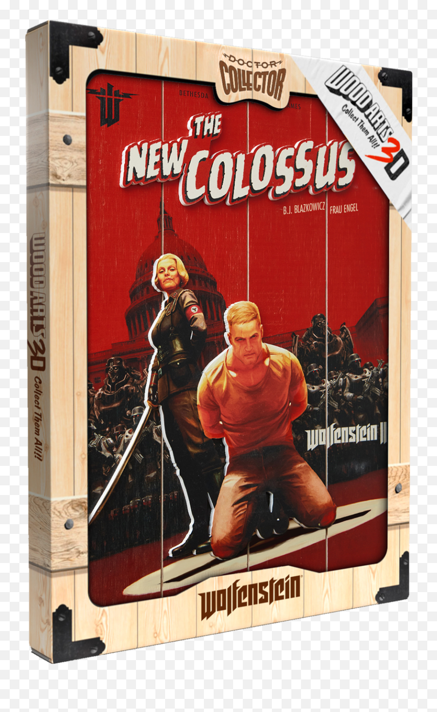 Wolfenstein The New Colossus Woodarts Key Art 3d Print - Woodarts 3d Png,Colossus Png