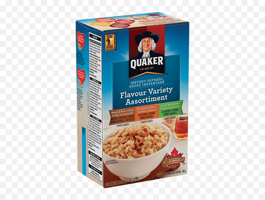 Quaker Oats Hot Cereals In Canada - Quaker Instant Oatmeal Apples Cinnamon Png,Quakers Oats Logo