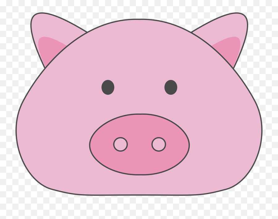 Pig Face Illustration - Gambar Muka Babi Lucu Png,Pig Emoji Png