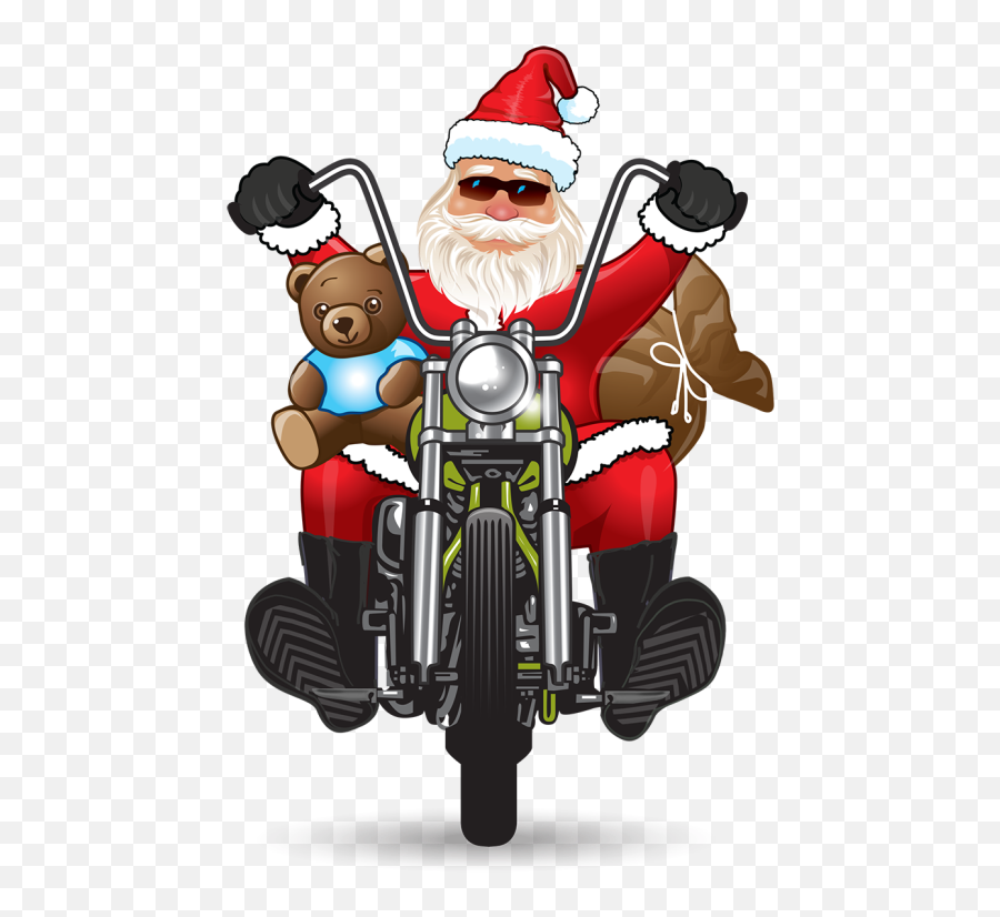 Experience The Motorcycle Toy Run 1118 12 Noon Asbury - Santa On Motorcycle Clipart Png,Motorcycle Clipart Png