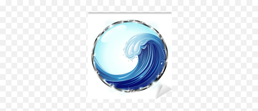 Wall Mural Onda Oceano Icona Cristallo - Ocean Wave Crystal Oceano Sticker Png,Icon Crystals